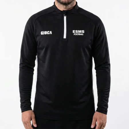 ESMS COLLARLESS CITY 1_4 ZIP JUMPER - BLACK